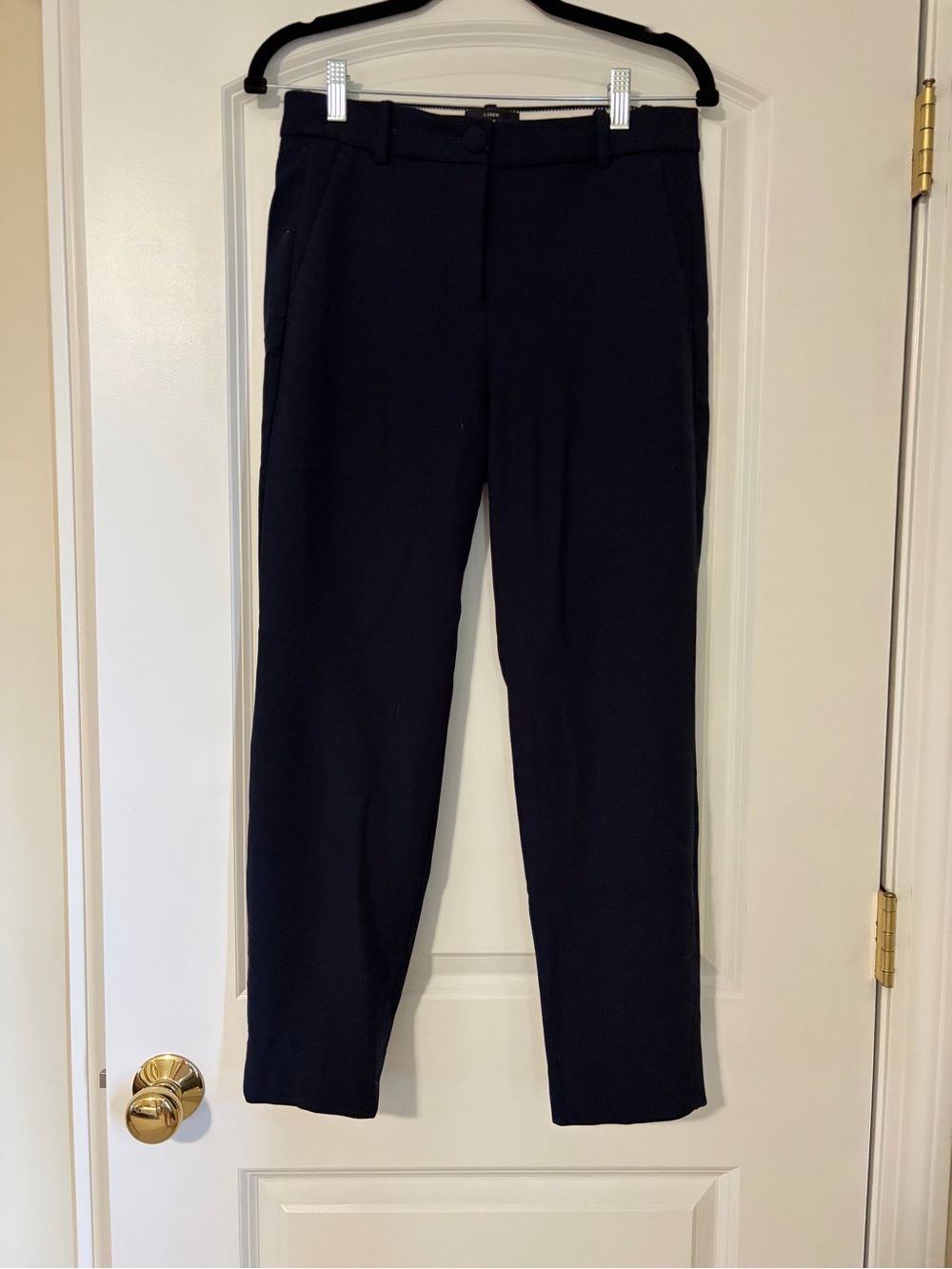 J. Crew Navy High Rise Cameron Straight-Leg Tailored Trousers